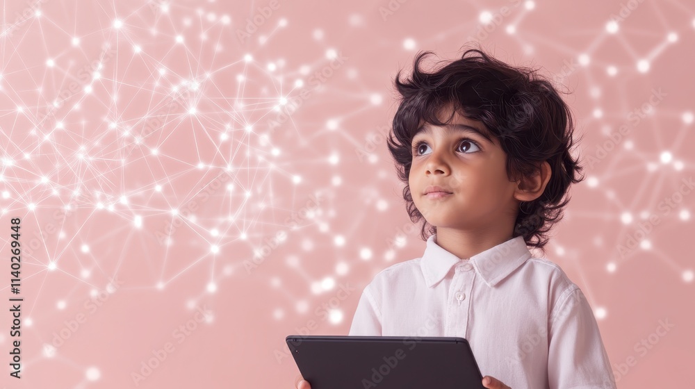 Child with Tablet Network Connections Future Tech