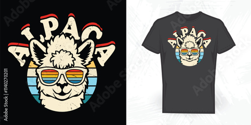 Funny Alpaca Vintage Llama T-shirt Design