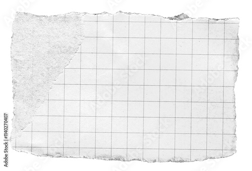 torn paper vintage note grid memo black and white