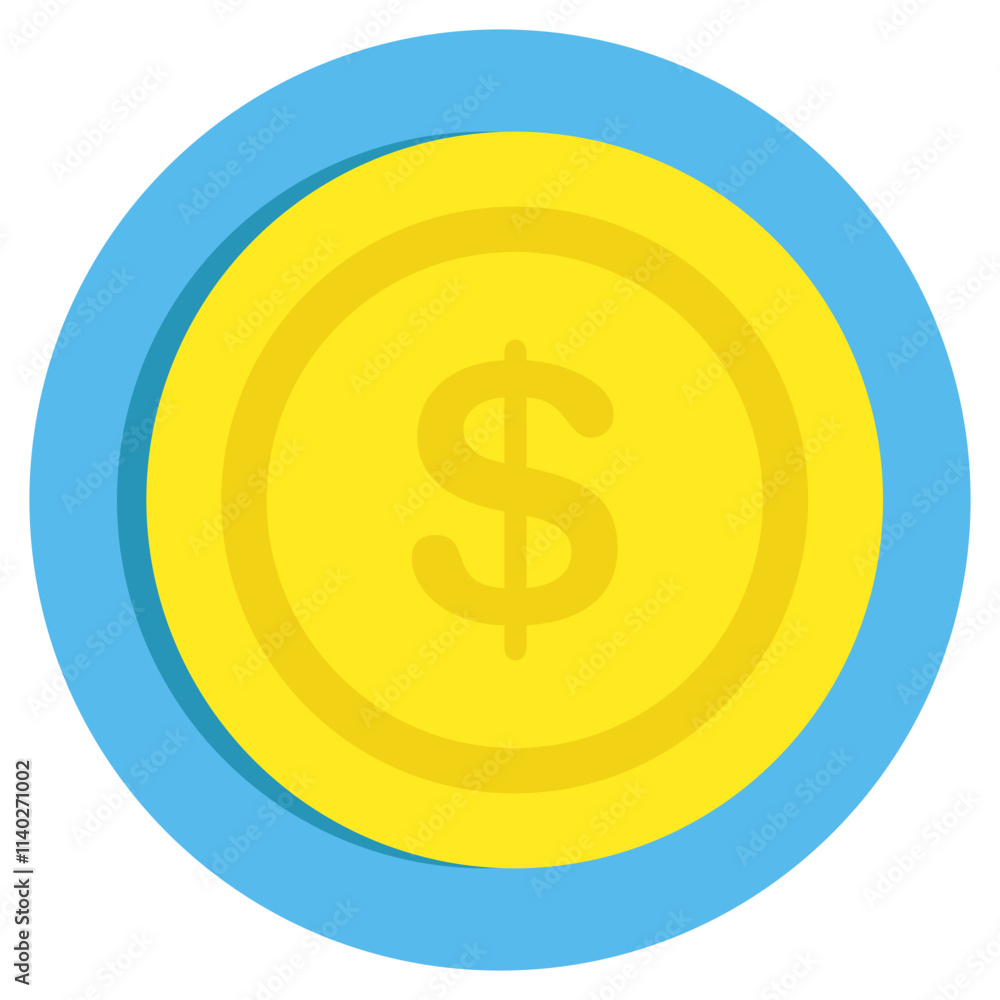 A flat design icon of dollar A flat design icon of dollar