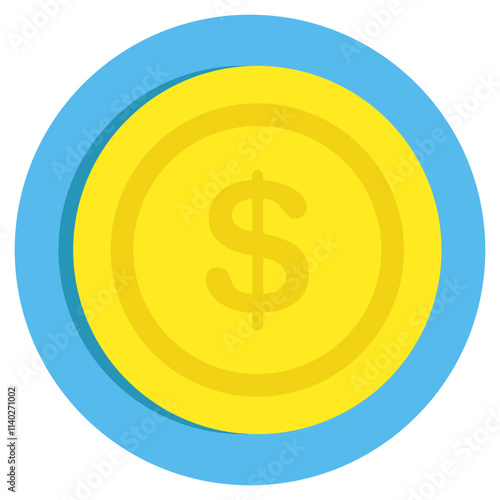 A flat design icon of dollar