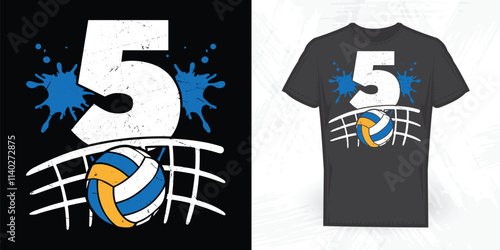 Funny Volleyball Lover Vintage Volleyball Player  T-shirt Design	
