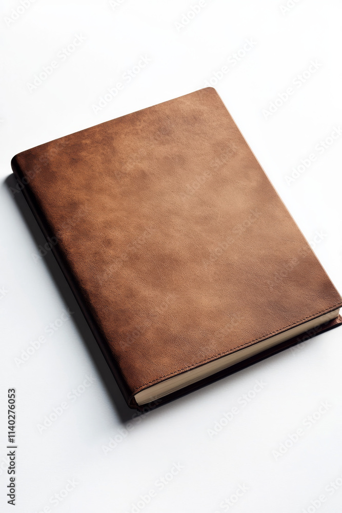 Fototapeta premium Stylish brown leather notebook perfect for jotting down thoughts, ideas, and creative concepts in any setting