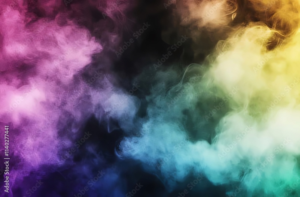 Colorful smoke swirls on black background. Colorful smoke swirls on black background.