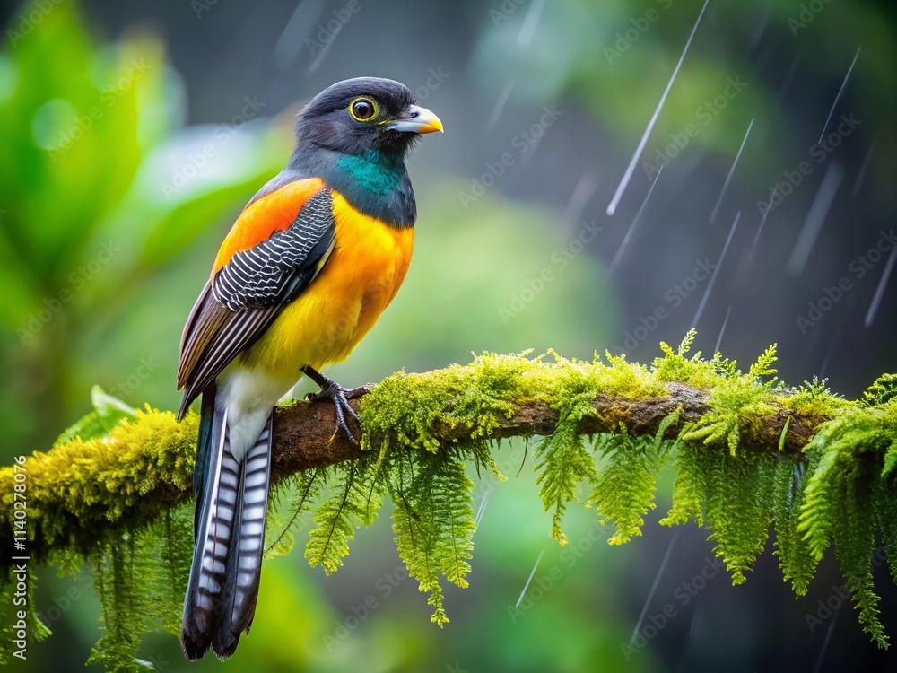Obraz premium Black-throated Trogon Costa Rica Corcovado National Park Bird Photography Wildlife Nature