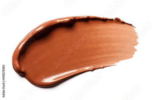 Wallpaper Mural top view, brush stroke with Mocha Mousse color on white background Torontodigital.ca