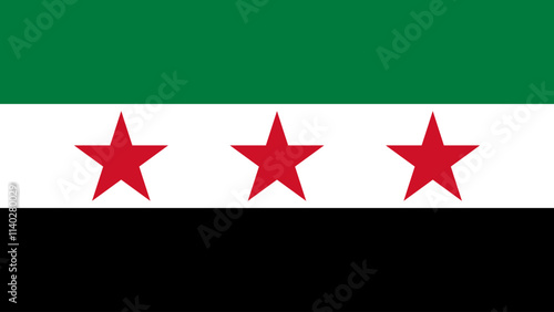 New flag of Syria 2024, vector.