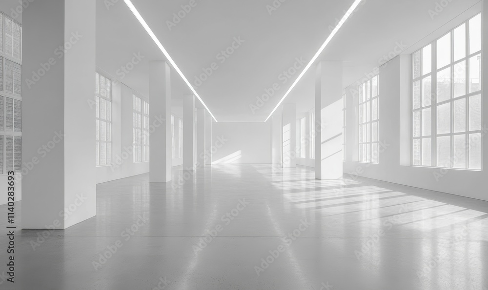 Empty Light White Room, Generative AI Empty Light White Room, Generative AI
