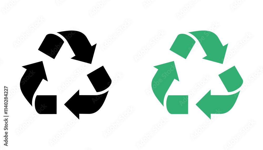 Recycle ymbol vector illustration isolated on white background. Recycle ymbol vector illustration isolated on white background.