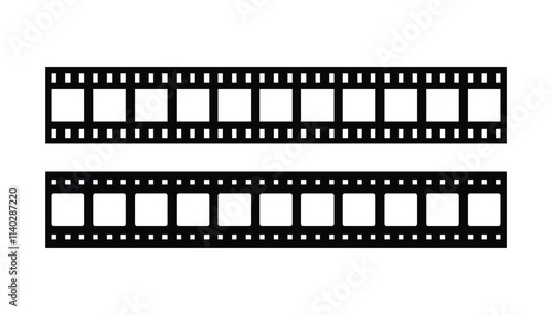 Set of film strip template. movies flim roll. black and white film strip. cinema tape frames. vintage video photo filmstrip roll. cinema or photograph camera long film