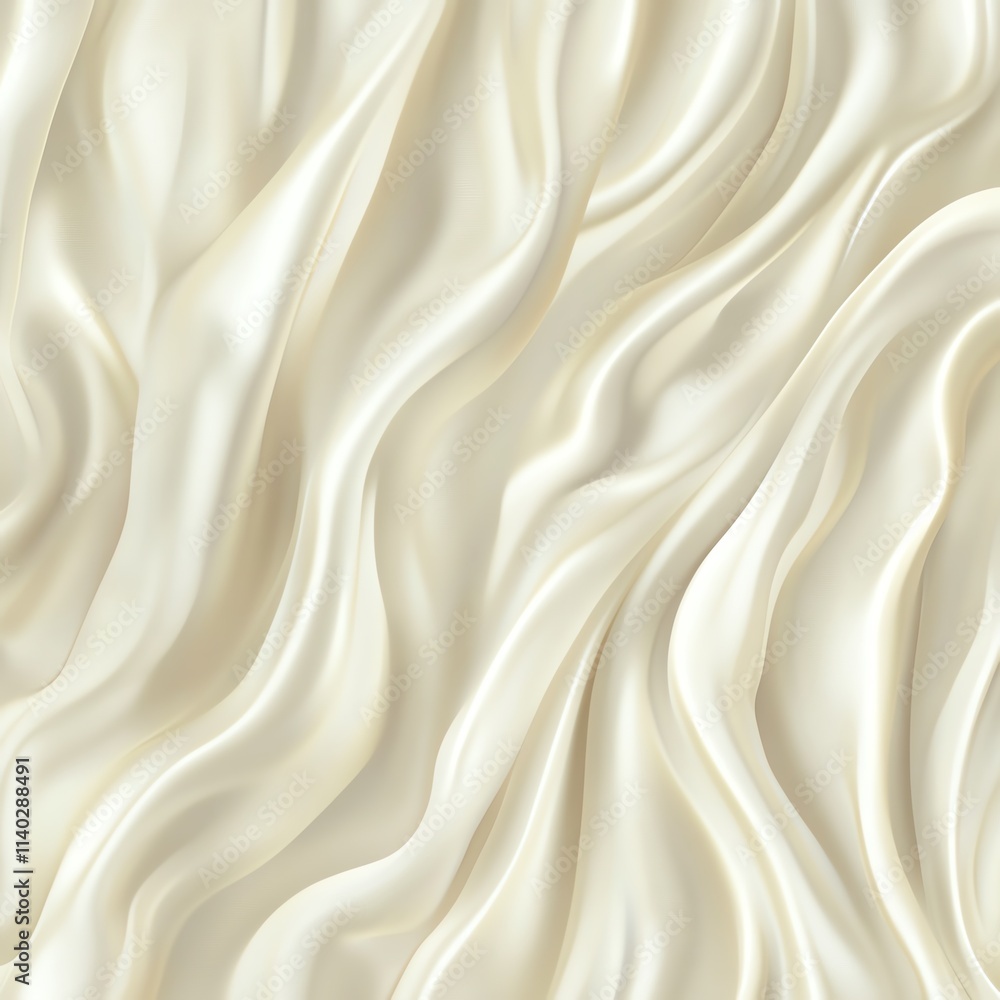 Fototapeta premium Elegant flowing cream silk texture with smooth waves, perfect for luxurious backgrounds.