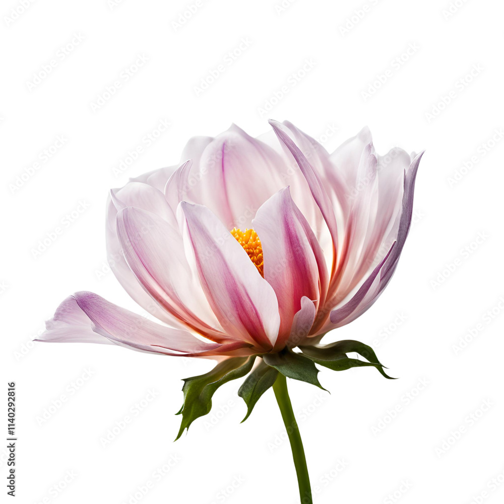 A close up of a color flower isolated on transparent background A close up of a color flower isolated on transparent background