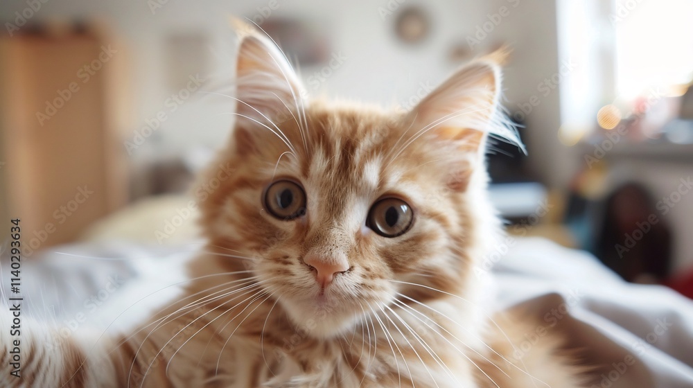 Close-up of a curious ginger kitten. Close-up of a curious ginger kitten.