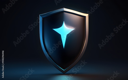 Free Download A sleek, glowing shield, floating in a gradient-filled dark background - GFXLoad