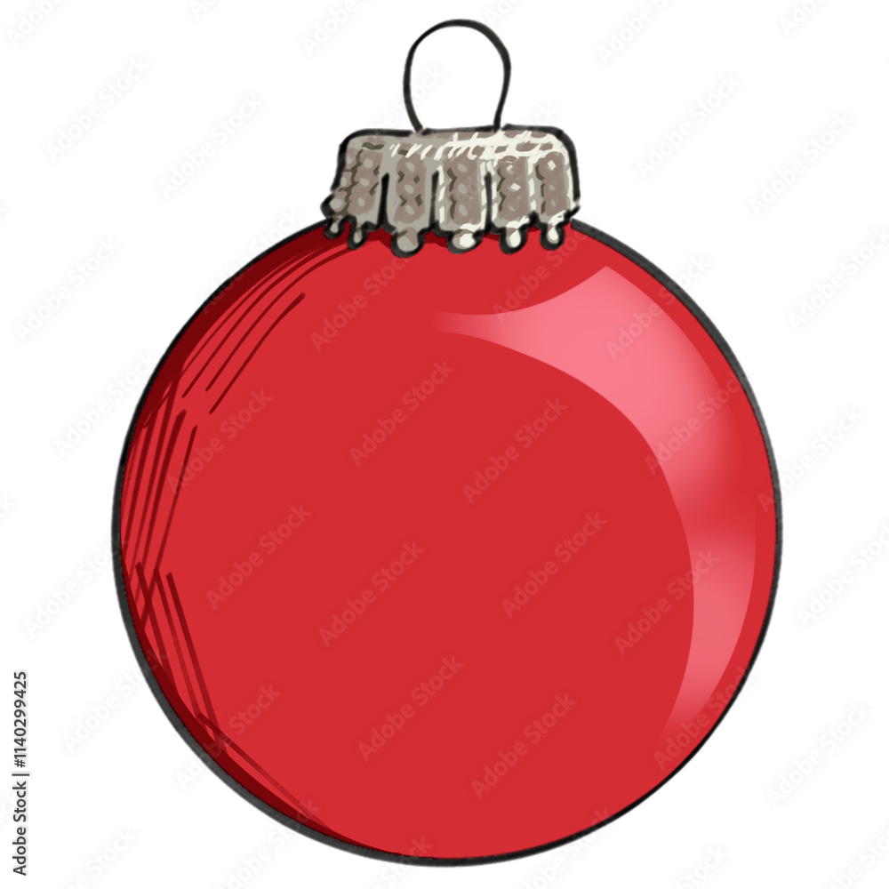 Obraz premium red christmas ball