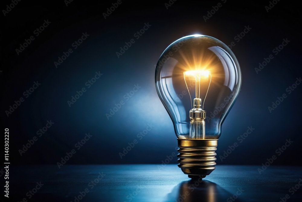 Silhouette of light bulb illuminating in darkness Silhouette of light bulb illuminating in darkness