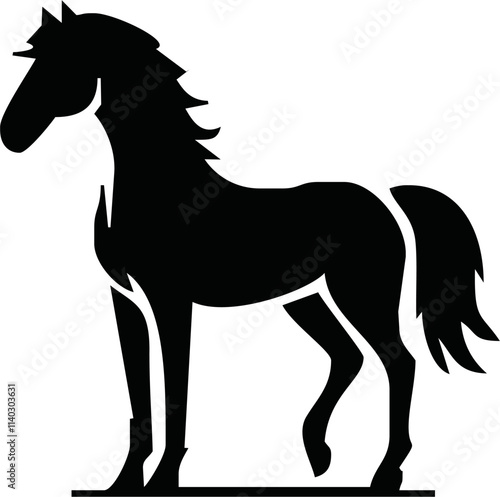 Silhouette Of Horse running Vector