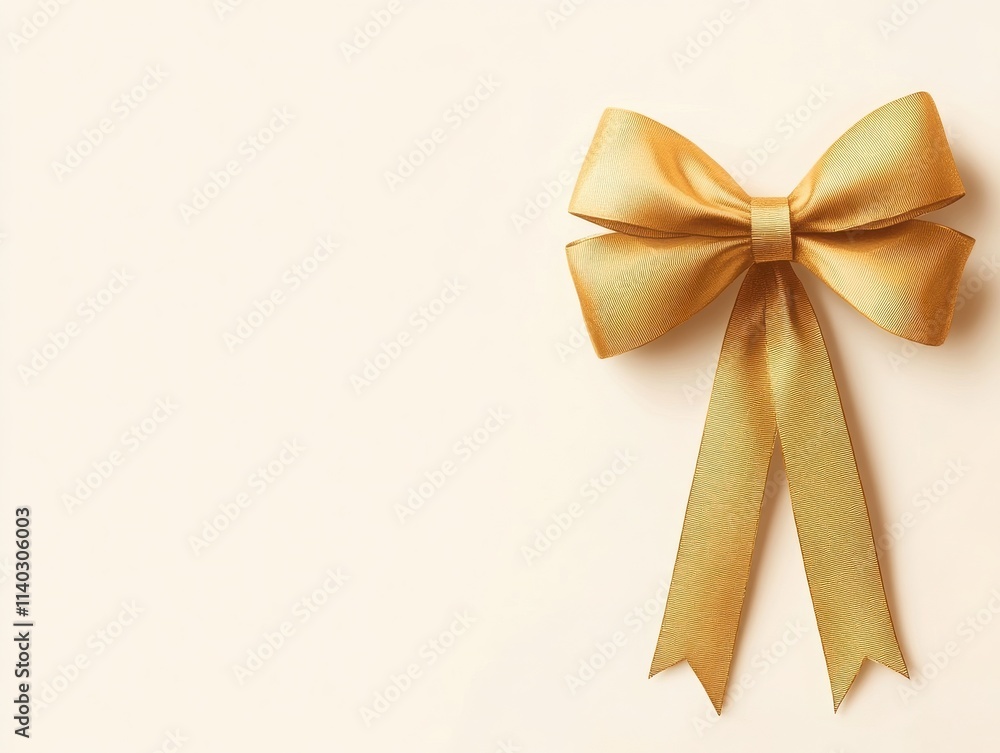 Elegant golden bow against a light backdrop, perfect for gift wrapping and decoration, adding a touch of sophistication to your creations. Elegant golden bow against a light backdrop, perfect for gift wrapping and decoration, adding a touch of sophistication to your creations.