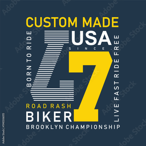 custom made road rash, lettering tee element vintage graphic t shirt print vector illustration design photo