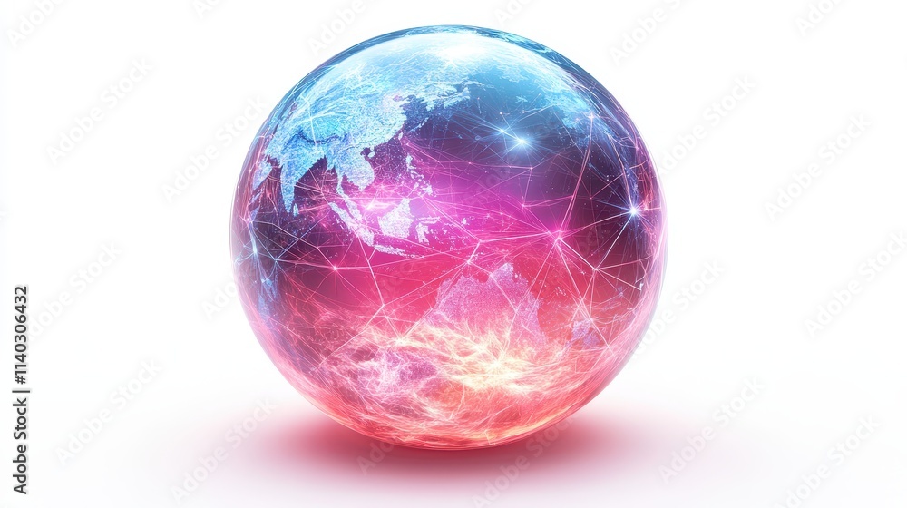 A glowing globe representing global connectivity and technology. A glowing globe representing global connectivity and technology.