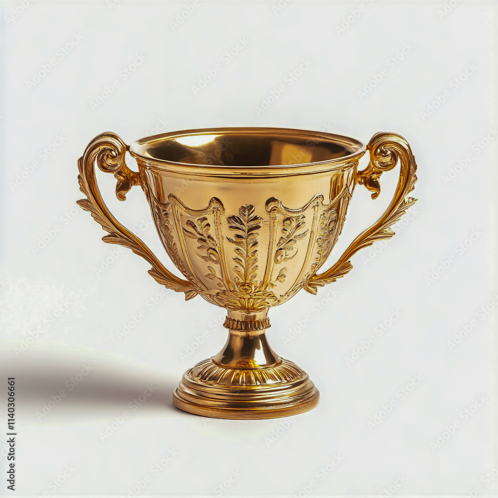 Gold trophy cup isolated on white background. Gold trophy cup isolated on white background.