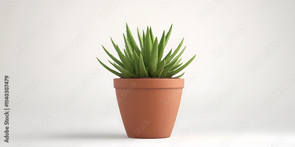 A potted plant on a white surface A potted plant on a white surface