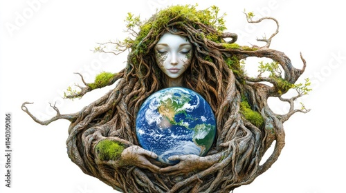 Tree Woman Holding the Earth