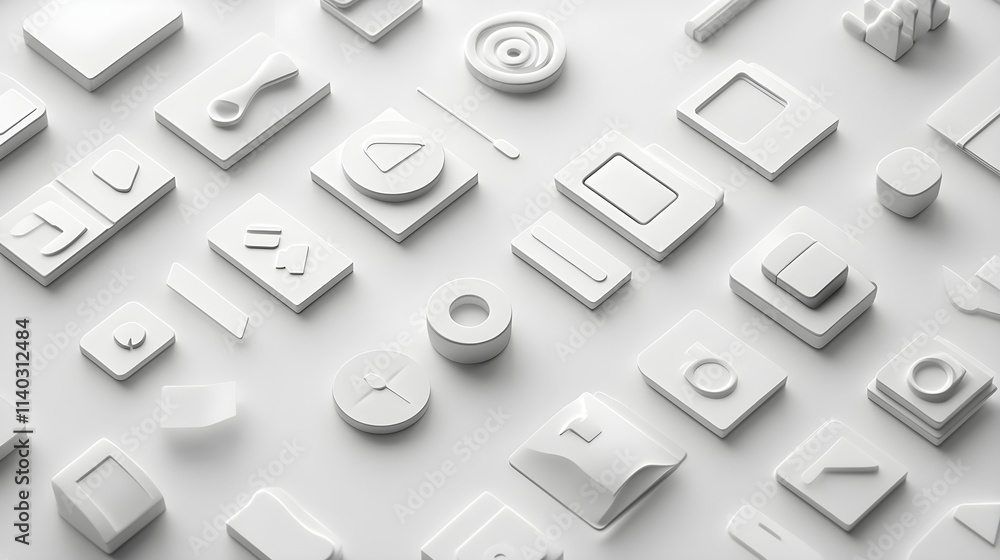 A clean grid of minimalistic icons in a monochromatic palette, spaced evenly on a light gray background. A clean grid of minimalistic icons in a monochromatic palette, spaced evenly on a light gray background.