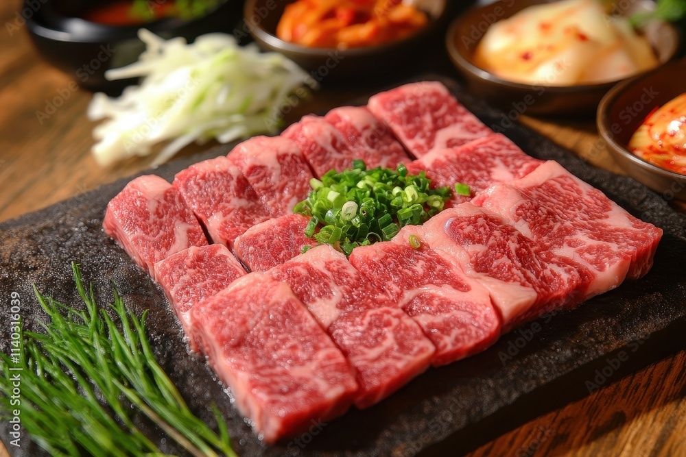 Korean cuisine featuring beef dishes soup pork and kimchi Korean cuisine featuring beef dishes soup pork and kimchi