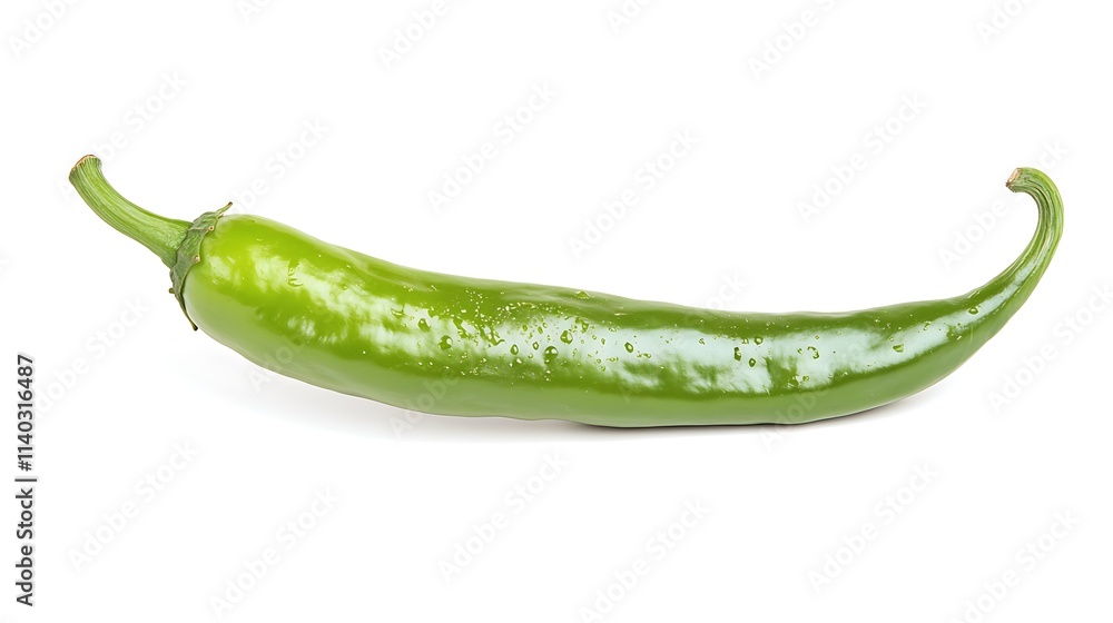 A single green bell pepper isolated on white A single green bell pepper isolated on white