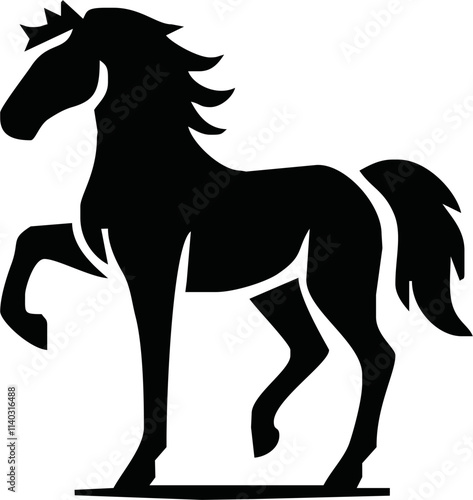 Silhouette Of Horse running Vector