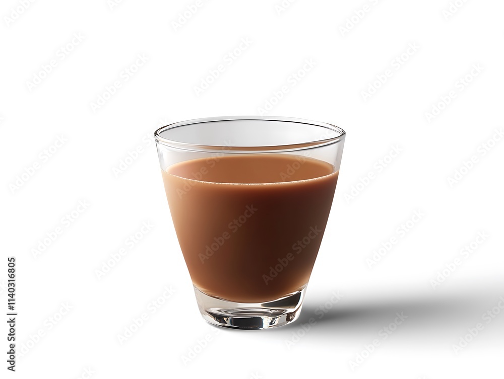 Clear glass of iced coffee on white background Clear glass of iced coffee on white background