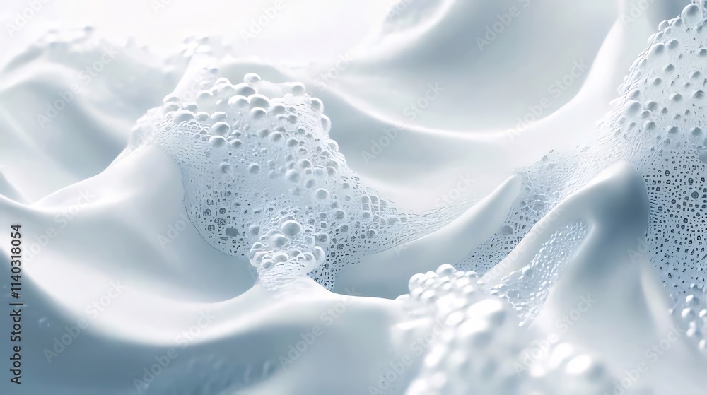 Abstract close-up of white foam texture with bubbles. Abstract close-up of white foam texture with bubbles.