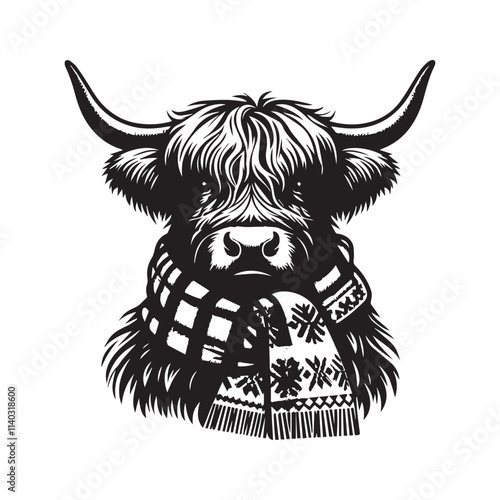Cute Baby Highland Cattle Vector Art for Nursery Decor