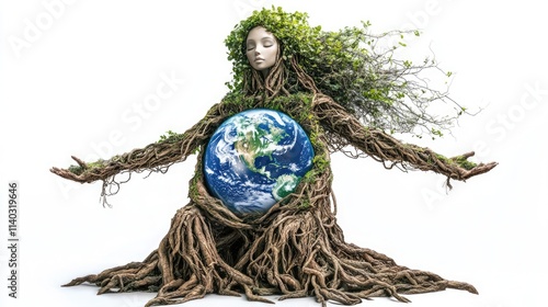 Tree Woman Embracing the Earth