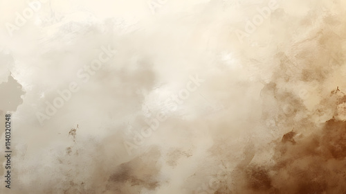 Abstract background with soft beige and brown tones resembling textured clouds, Mocha Mousse