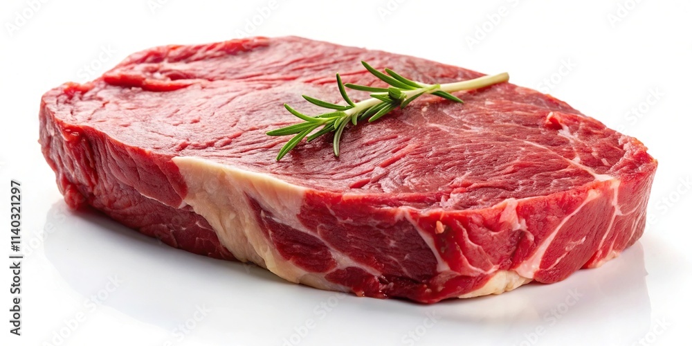 Single raw beef steak isolated on white background Single raw beef steak isolated on white background