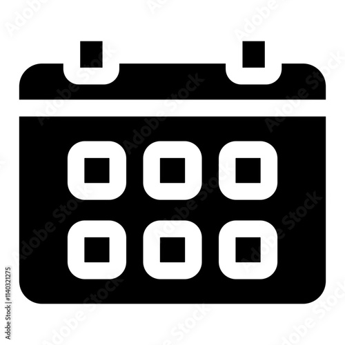Calendar Vector, Icon Or Logo Sign Isolated Symbol Illustration Glyph Icon