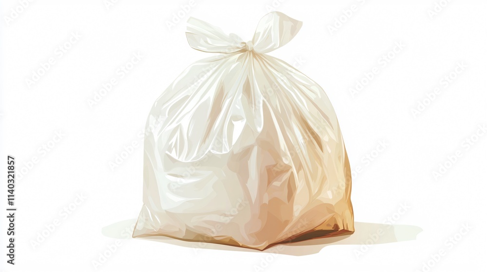 Obraz premium Tied Plastic Bag Trash Vector Isolated Illustration