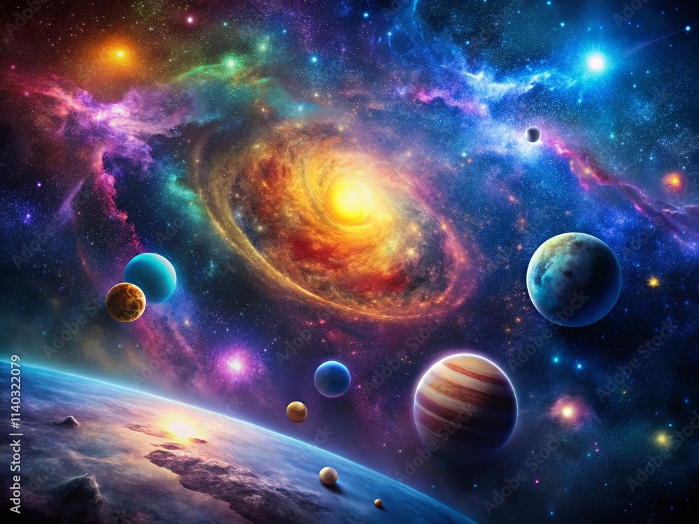 Cosmic Game Galaxy Space Scene: Night Photography, Nebula, Stars, Planets, Sci-Fi Background Cosmic Game Galaxy Space Scene: Night Photography, Nebula, Stars, Planets, Sci-Fi Background