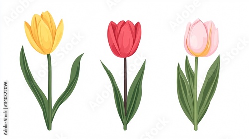 Wallpaper Mural Vibrant Tulip Flower Vector Illustration for Design Projects Torontodigital.ca