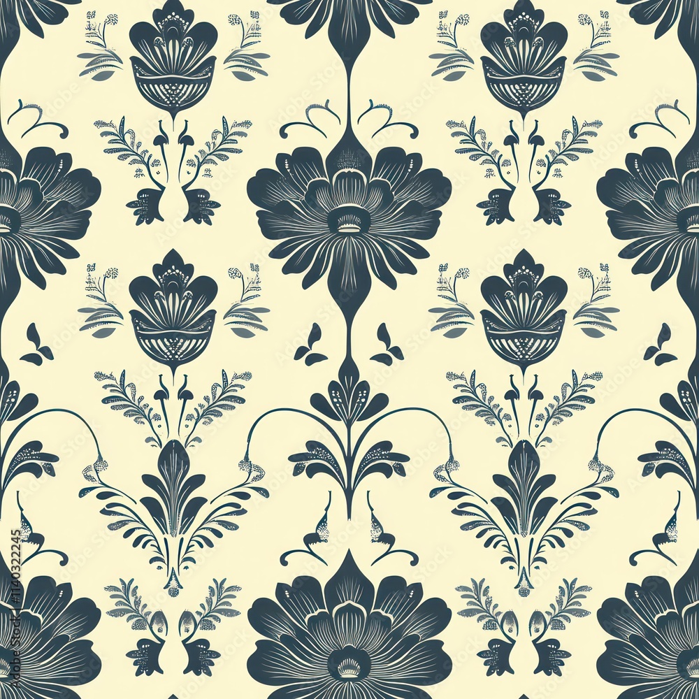 Fototapeta premium Seamless decorative vintage and stylish ornaments pattern