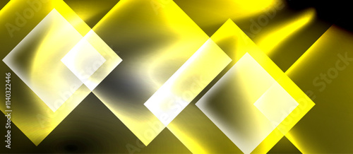 Dark neon colors with glass square shapes