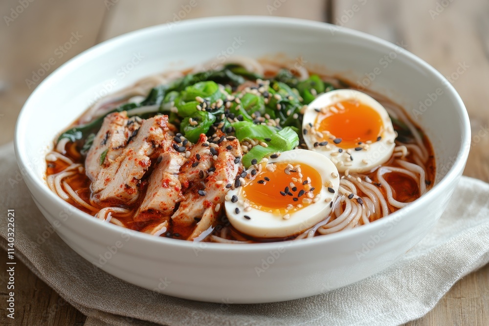 Korean noodle soup with gochujang jang kalguksu Korean noodle soup with gochujang jang kalguksu