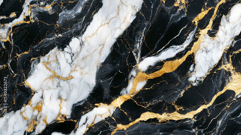 Luxury-Inspired Depiction of Baroque Marble Texture with Striking Swirling Gold Veins Intertwined with White and Black, Evoking Grandeur and Refinement Luxury-Inspired Depiction of Baroque Marble Texture with Striking Swirling Gold Veins Intertwined with White and Black, Evoking Grandeur and Refinement