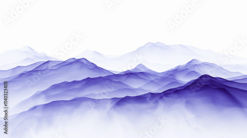 Mountain background. Blue and Indigo Abstract Hill View Product Placement. Nature Forest Landscape Illustration. Summer Panoramic Scenery. Range of Mountains with High Peaks. OUtdoor Travel Pattern.