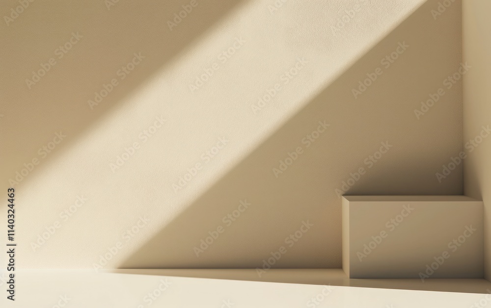 minimalist view of a textured beige wall with angular edges emphasizing simplicity and geometric forms. minimalist view of a textured beige wall with angular edges emphasizing simplicity and geometric forms.
