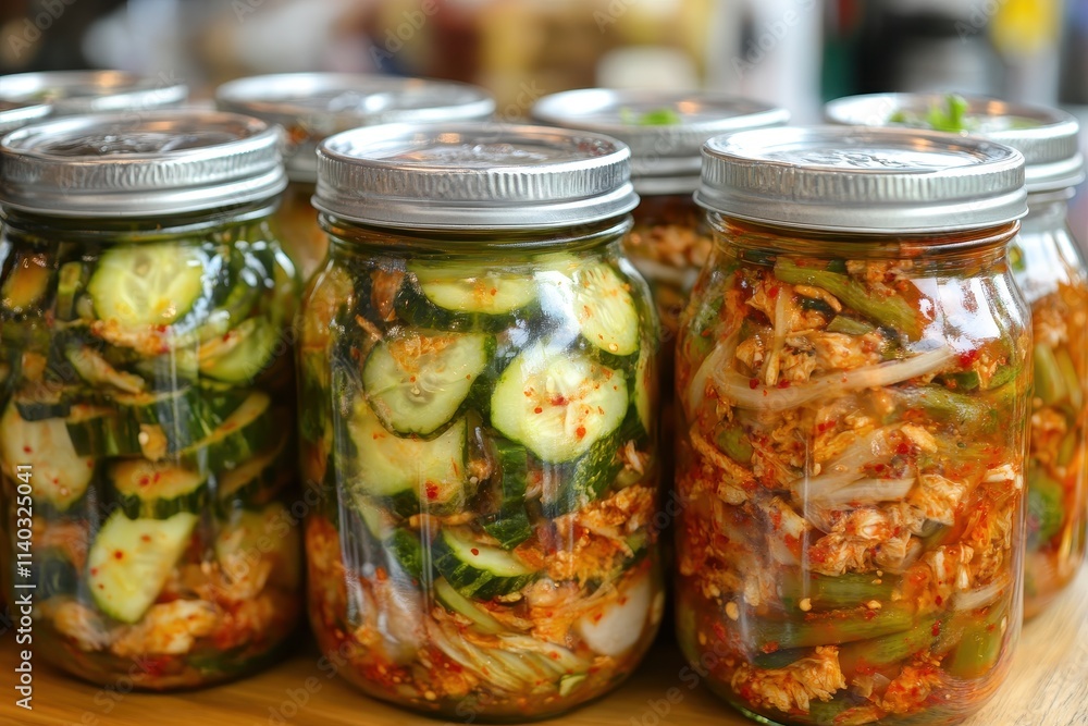 Korean style pickled cucumbers and cucumber kimchi Korean style pickled cucumbers and cucumber kimchi