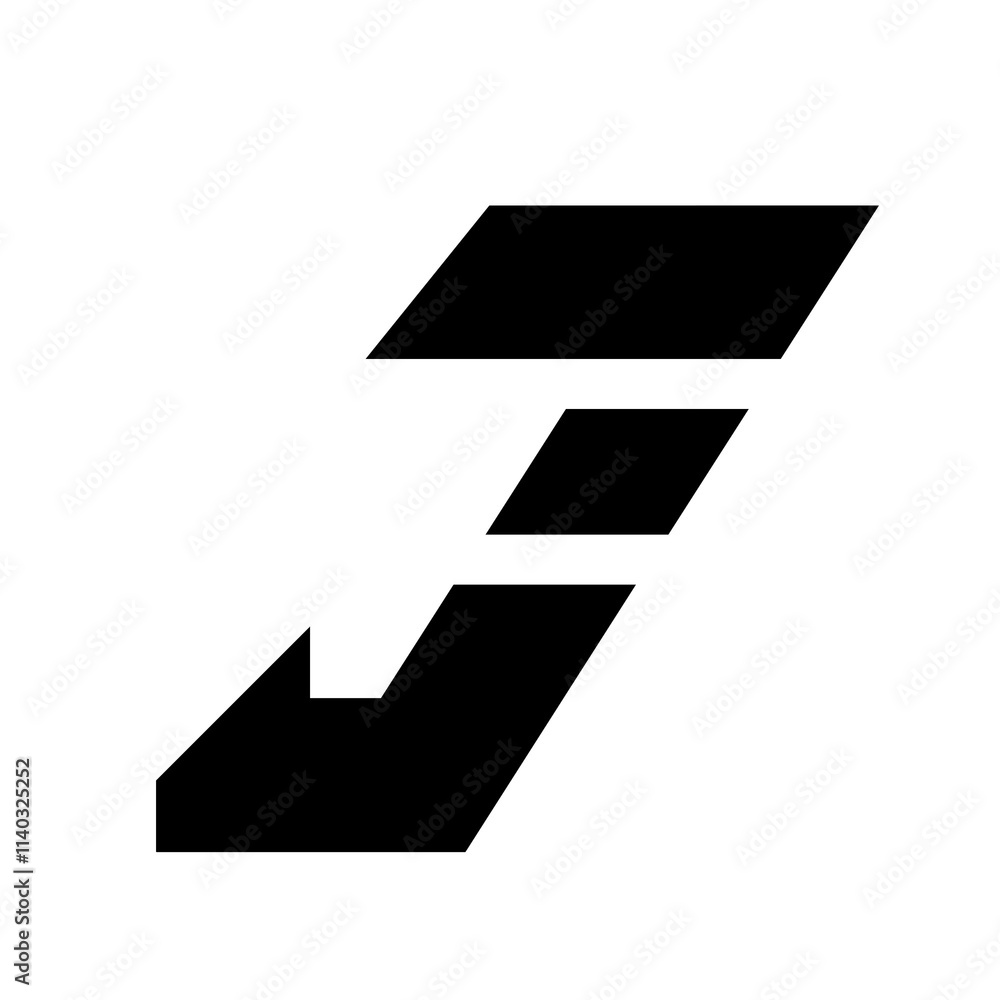 Letter J logo in black color and white background Letter J logo in black color and white background