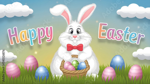 Happy Easter banner design,Happy Easter card with typography design.